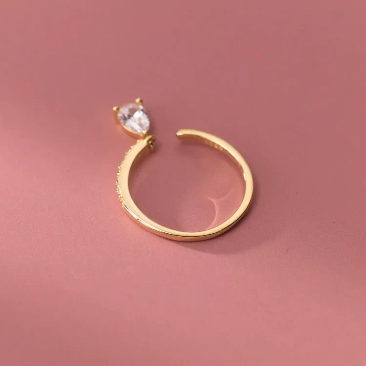 Isaline - Bague réglable goutte d'eau en argent S925
