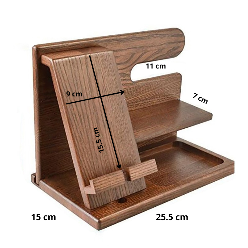 WoodDock – Organisateur Bois Stylé pour Appareils