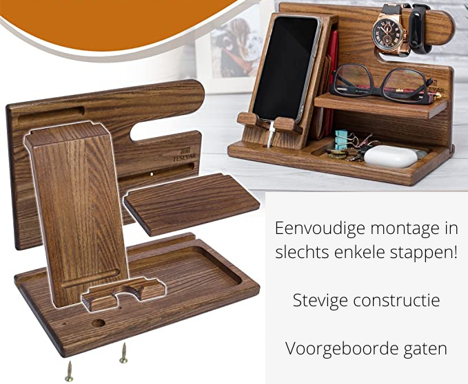 WoodDock – Organisateur Bois Stylé pour Appareils