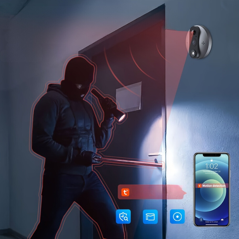 SecuVue - Judas de Porte Numérique Connecté avec Écran