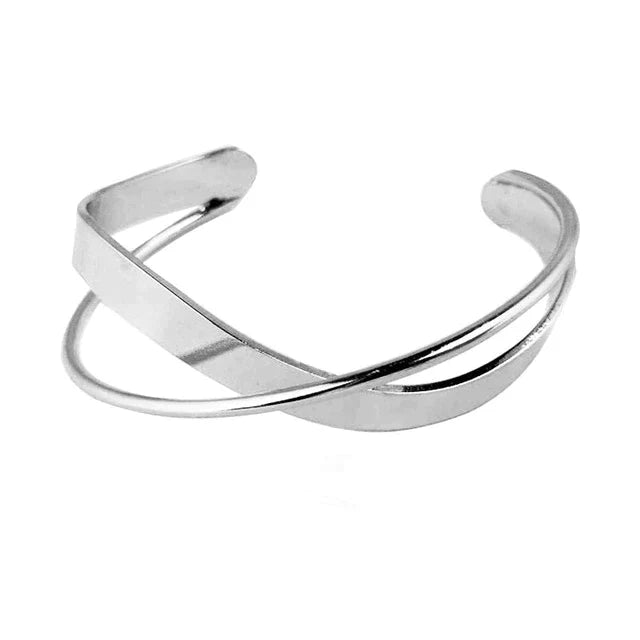 Bracelet Européen Croisé - Argent ou Doré 18K