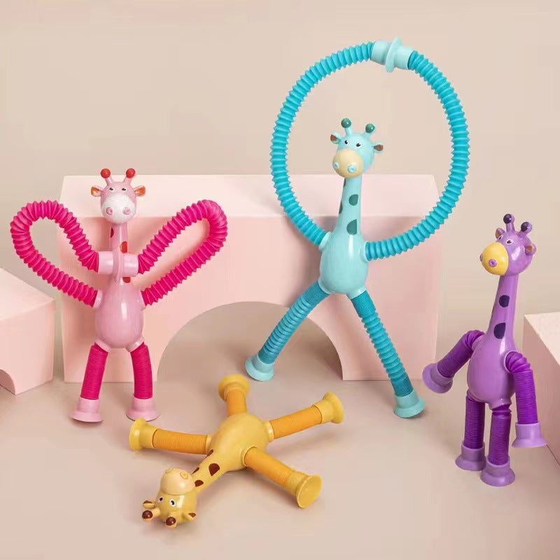 StretchGiraffe - Jouet Flexible à Ventouse pour Enfants