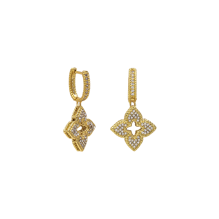 Florabelle - Boucles d'oreilles fleurs scintillantes
