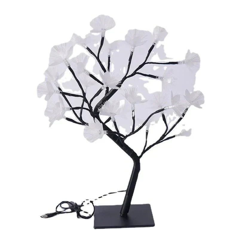 BonsaiGlow Lampe de Table - Arbre à Roses Envoûtant en Fibre Optique