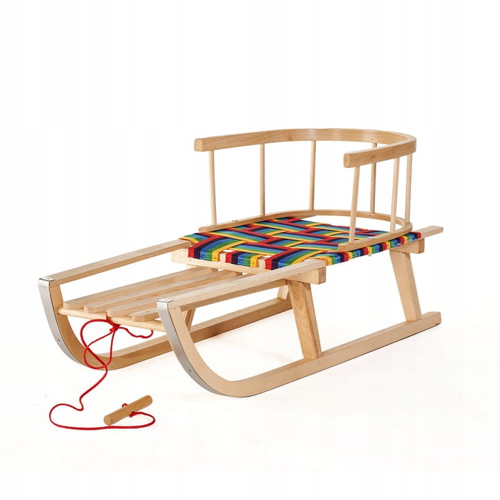 SnowGlide Sled – Luge en Bois avec Dossier Enfant