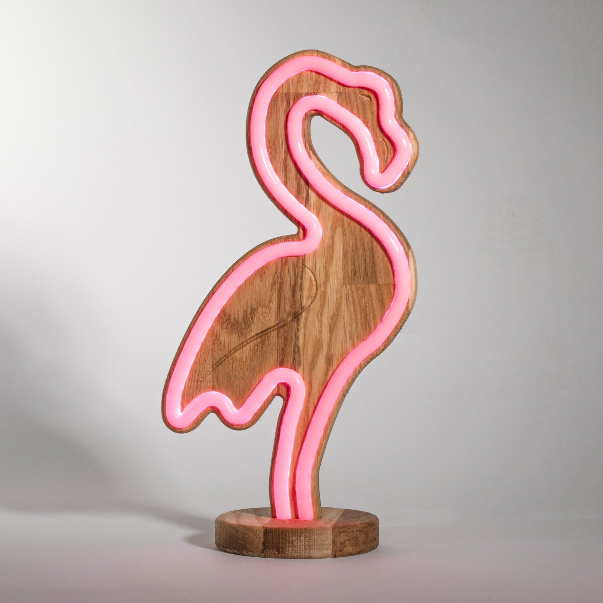 TropicalGlow - Lampe néon en bois avec télécommande infrarouge