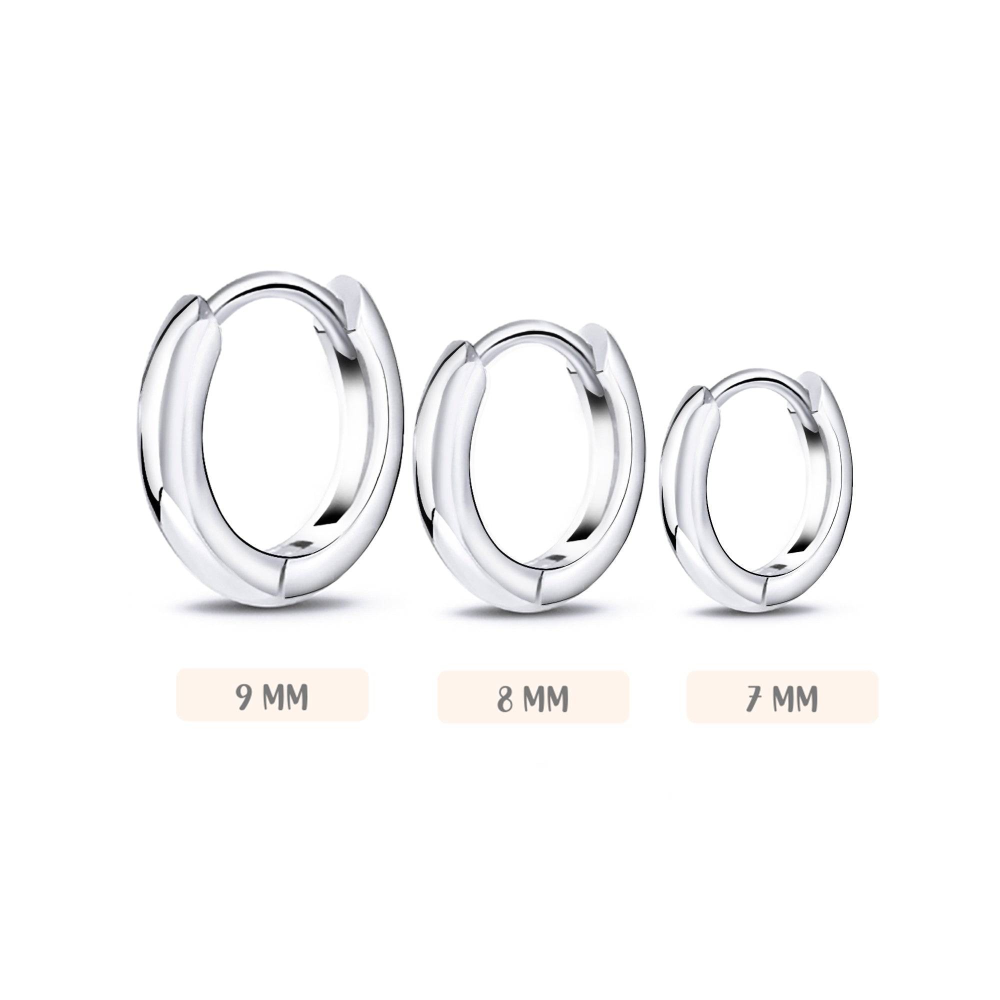 Triella - Set de trois créoles en argent tailles variées