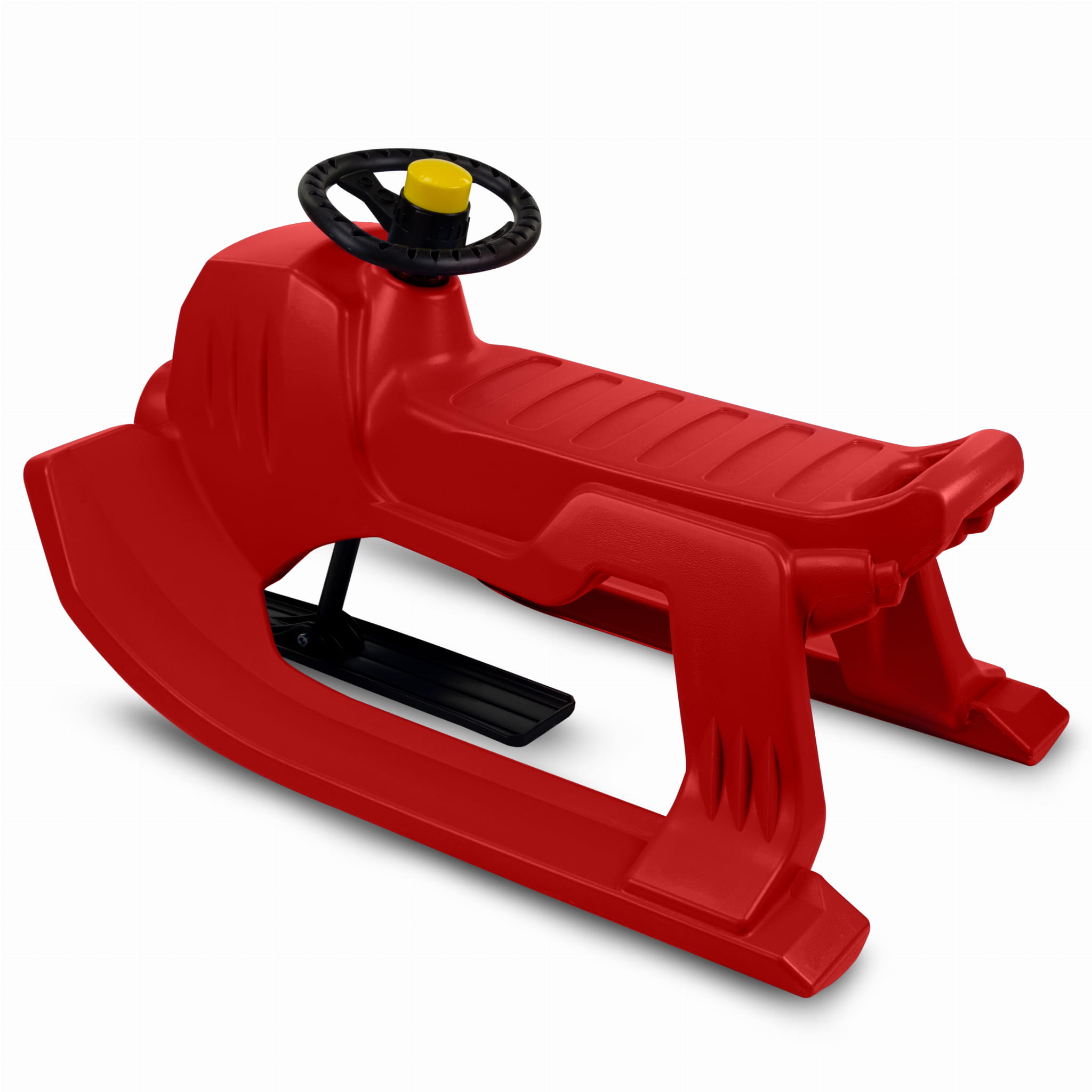 SnowGlide Slede – Luge Rouge avec Guidon Intégré