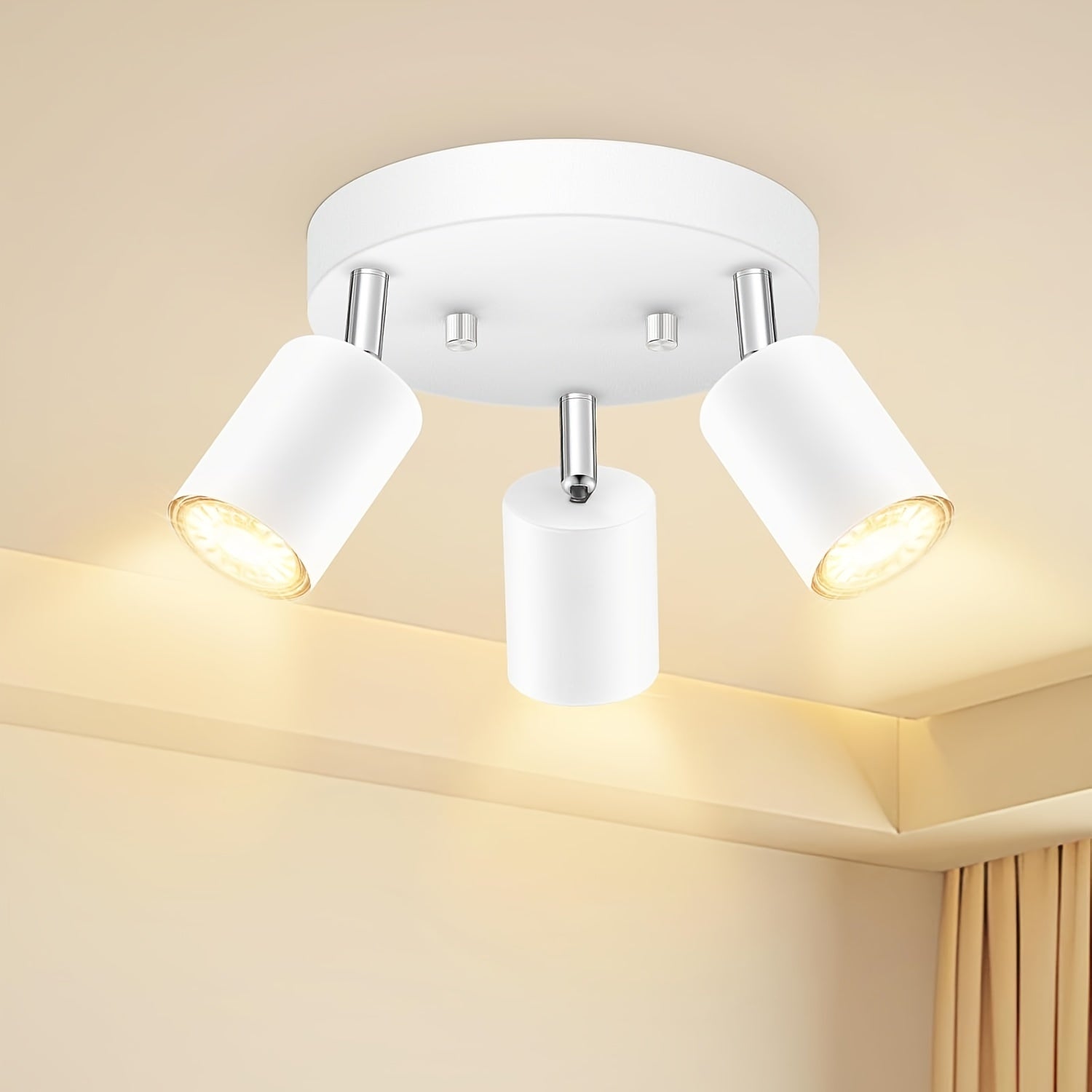 FlexiGlow - Plafonnier 3 spots orientables GU10 pour interieur moderne