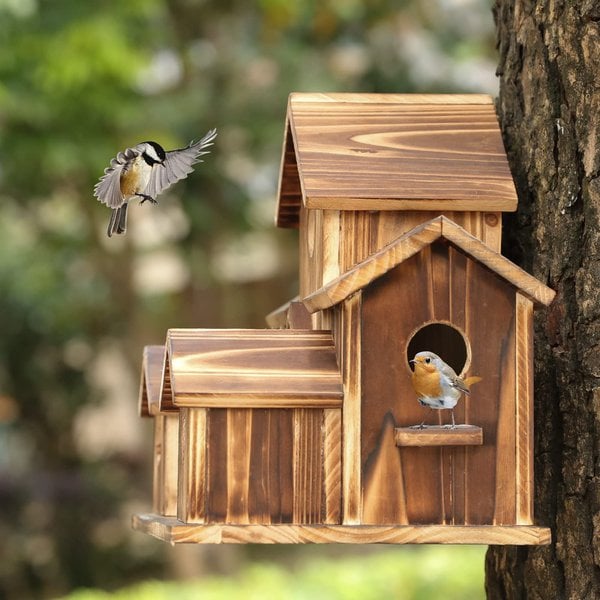NatureNest - Nichoir en bois fait main pour oiseaux du jardin