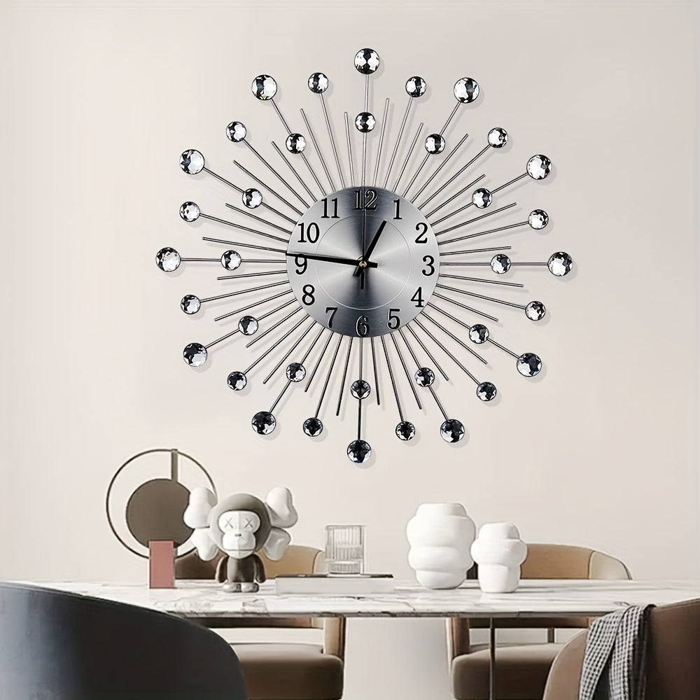 LuxeTime Clock - Horloge Murale Elegante a Details en Cristal