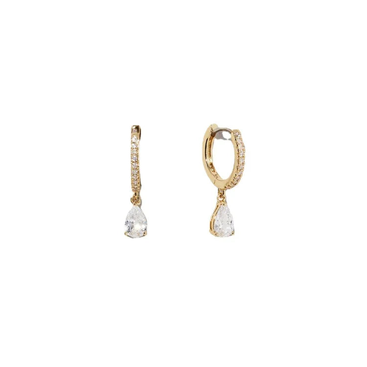 Valerie - Boucles en zircone dorées, or 14K artisanal