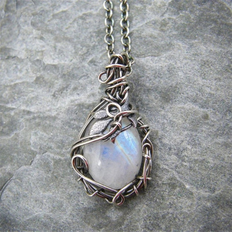 Selene - Collier pierre de lune vintage rétro