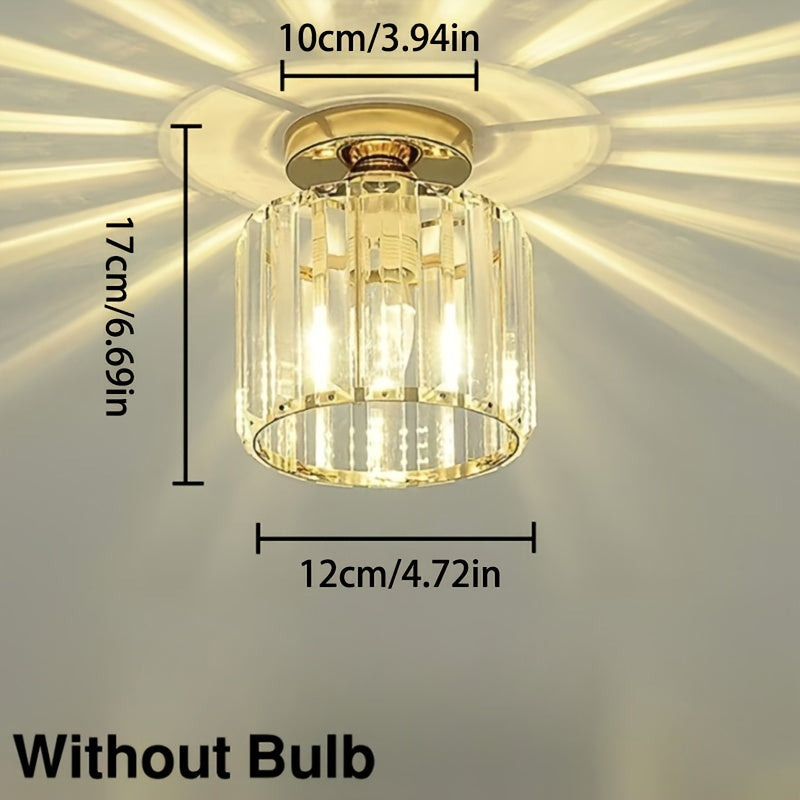 CrystalLuxe - Plafonnier LED noir et or avec cristaux elegants