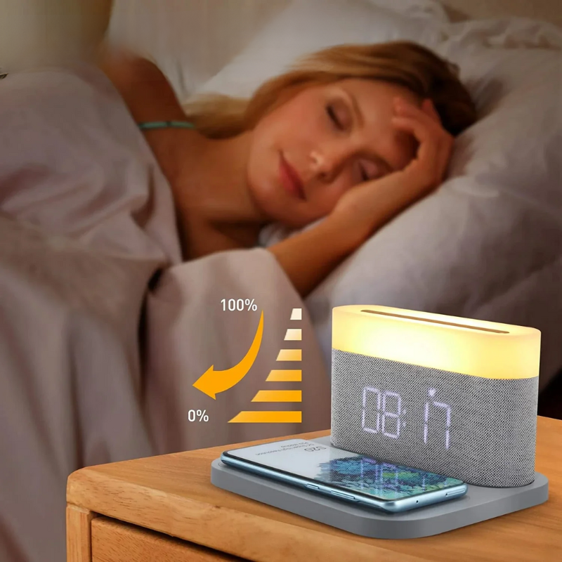 SmartCharge - Station de Charge Sans Fil avec Réveil et Veilleuse