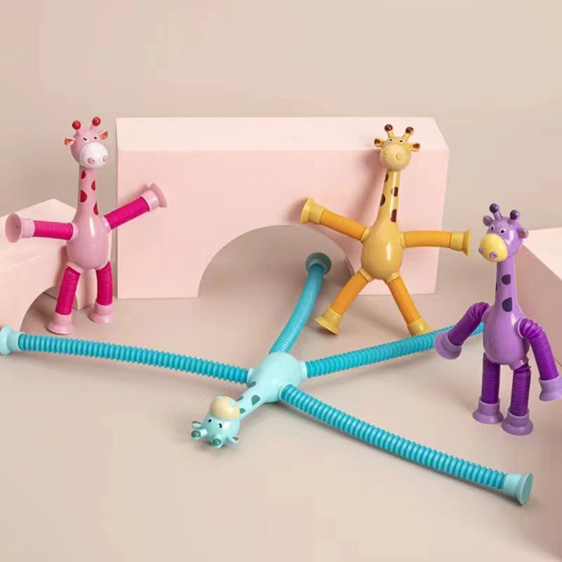 StretchGiraffe - Jouet Flexible à Ventouse pour Enfants