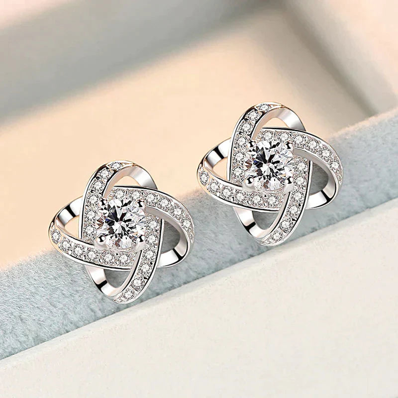 Parure Nœud d'Amour Collier et Boucles - Cadeau