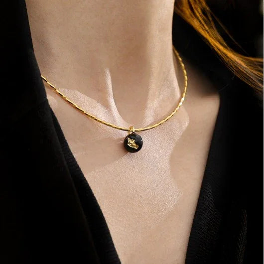Iris - Collier statement vintage doré audacieux