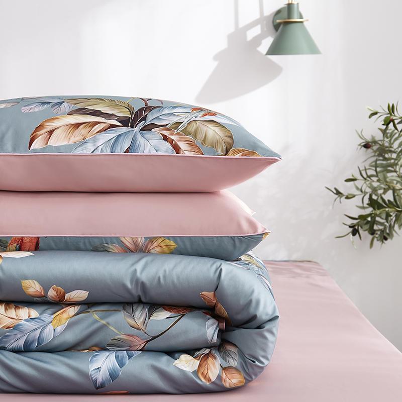 Blue-Gray Infinity - Parure de Housse de Couette de Luxe en Coton Égyptien