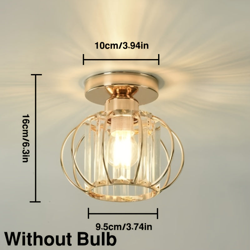 CrystalGlow - Lampe de Couloir en Cristal Noir et Or