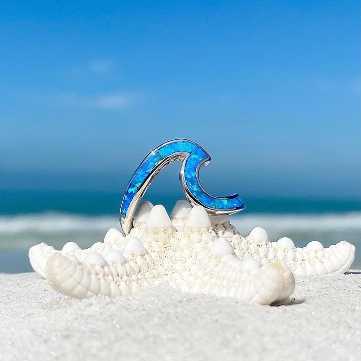 Ondina - Bague vague de mer en argent