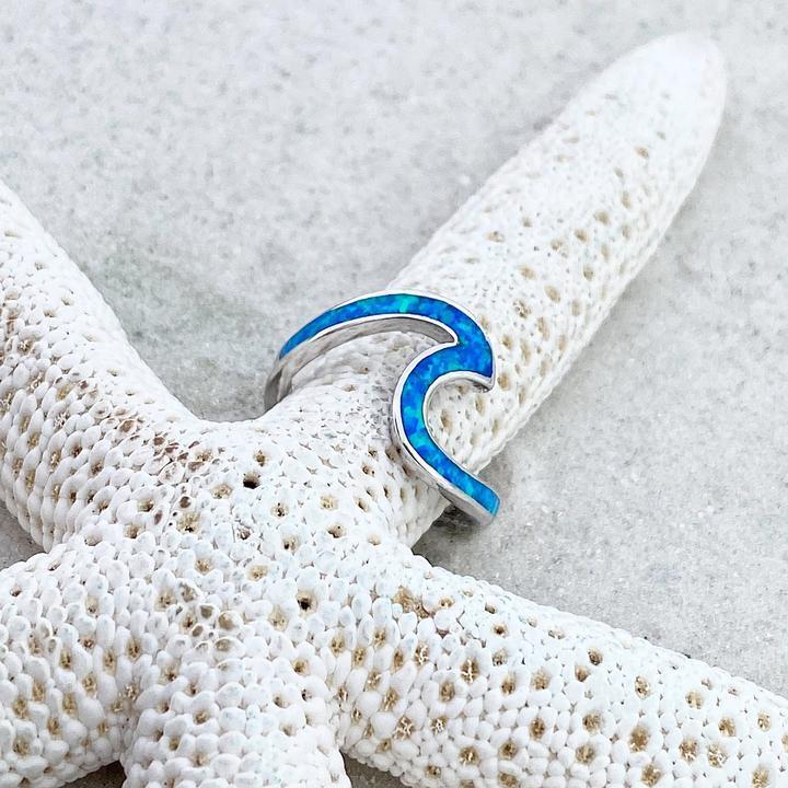 Ondina - Bague vague de mer en argent