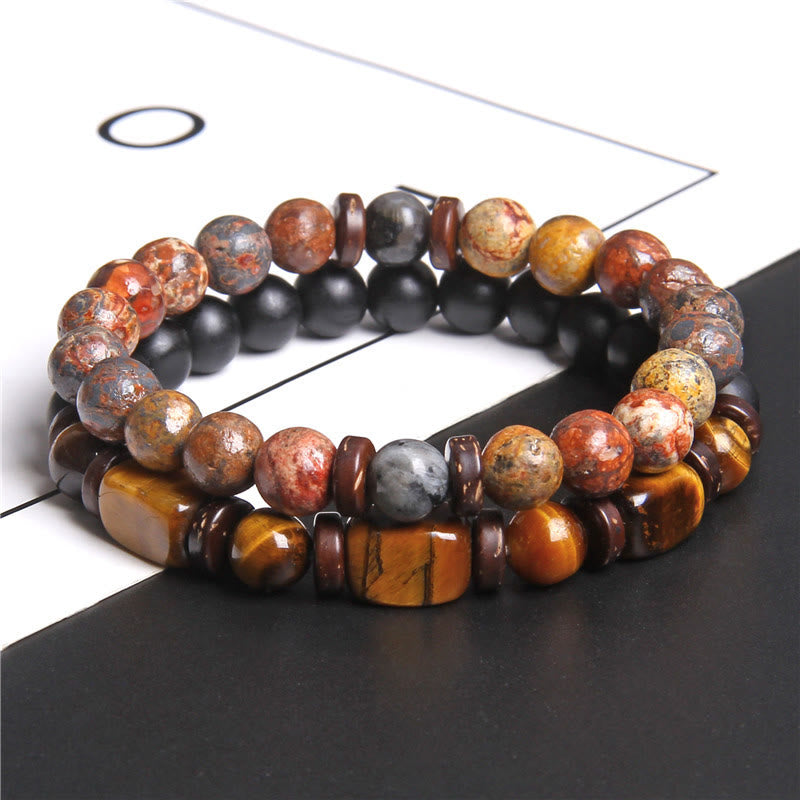 Naya - Bracelet turquoise africaine et œil de tigre