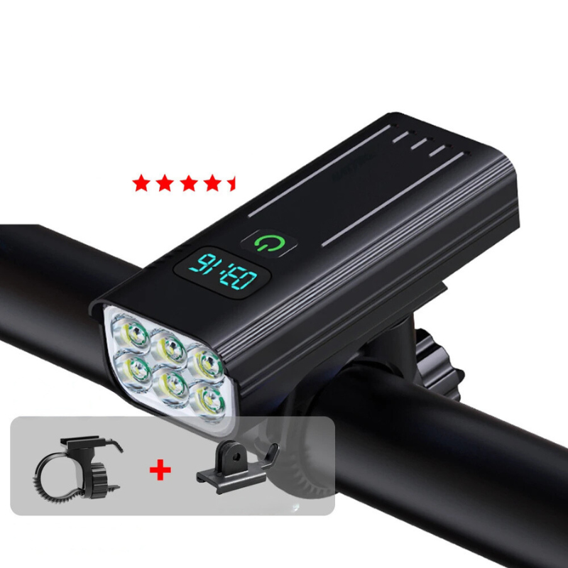 LuminousRide - Phare Vélo Rechargeable 5000 Lumens 12 LED