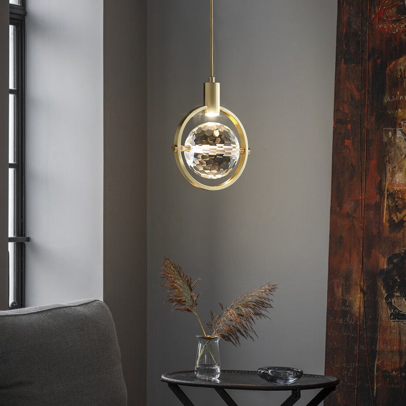 Cristalléa – Suspension LED en Anneau Ornée de Cristaux Étincelants | Élégance et Luxe Contemporain