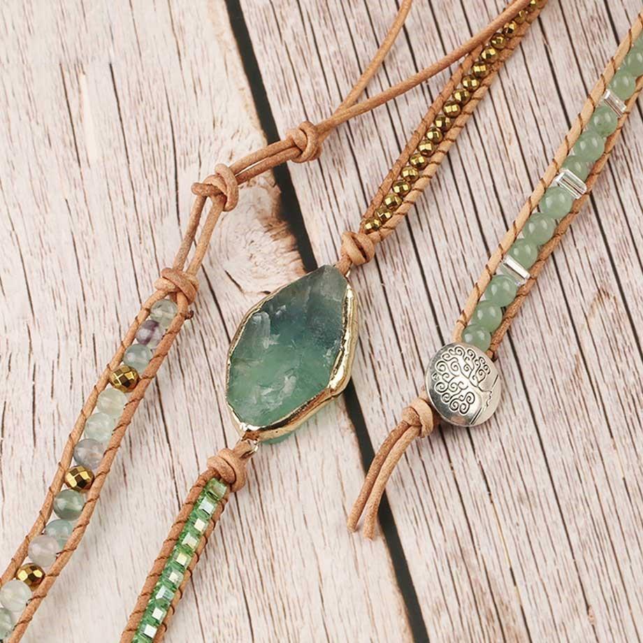 FluoriteGlow - Bracelet en perles de fluorite naturelle