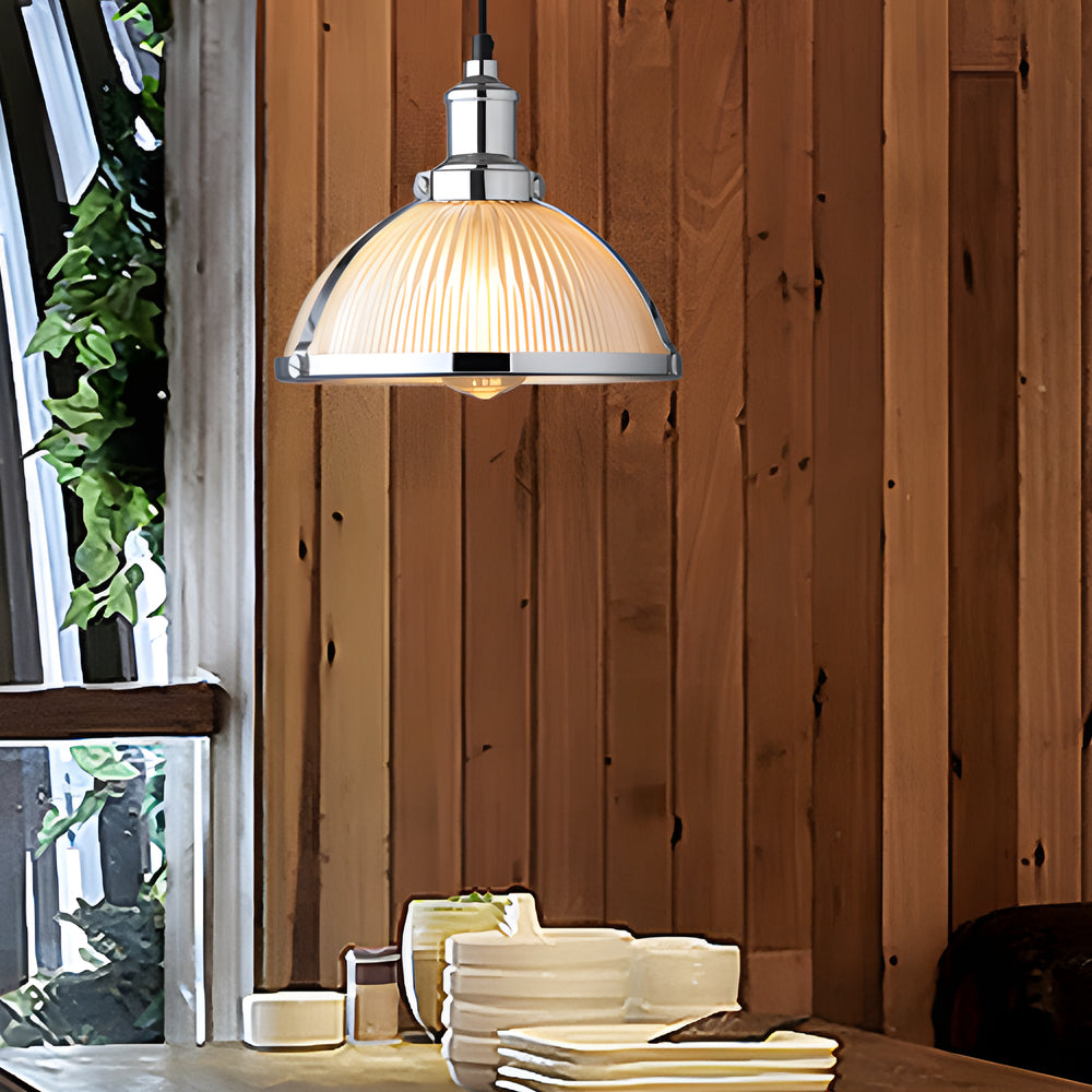 Luméva – Lustre en Verre Strié | Élégance Rétro et Éclat Contemporain