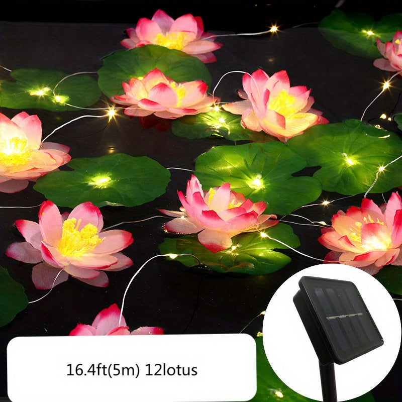 SolarLily - Guirlande solaire lotus flottante pour jardin et bassin