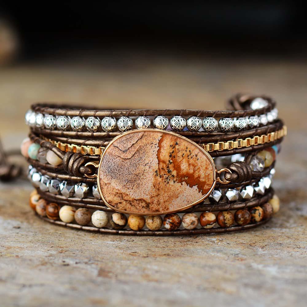 Terran Harmony - Bracelet en perles de pierres naturelles terreuses