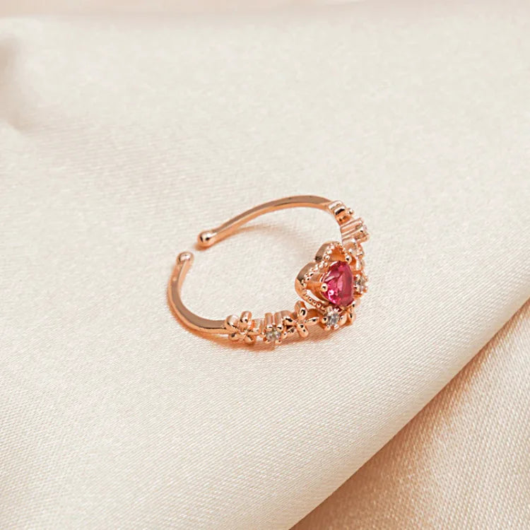 Scarlett - Bague amour cristal rouge passion