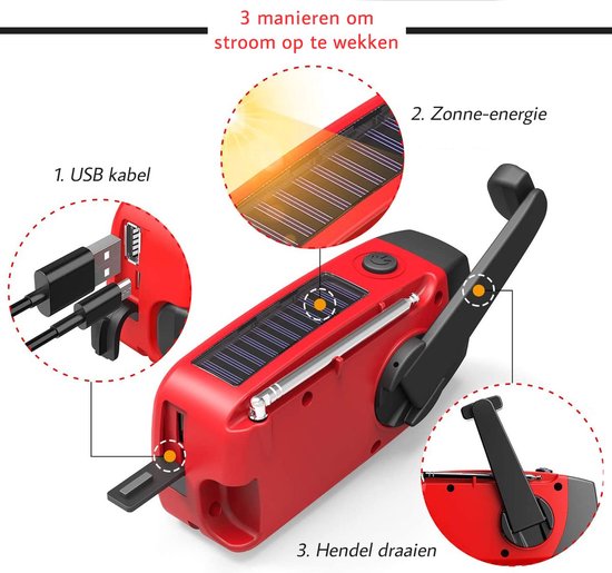 RescueReady - Radio d'Urgence Compacte Charge USB