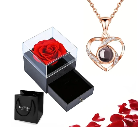 EternalLove - Collier cœur en 100 langues