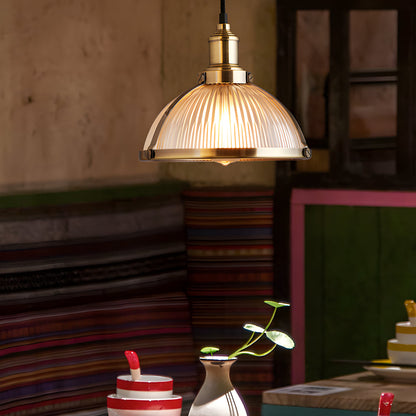 Luméva – Lustre en Verre Strié | Élégance Rétro et Éclat Contemporain