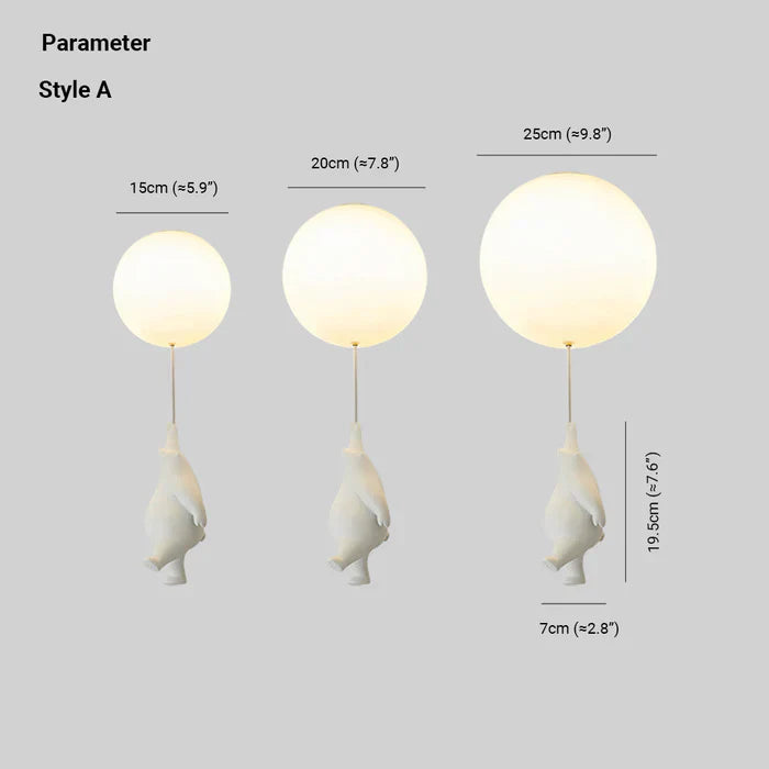 CloudBear - Plafonnier enfant ludique avec ballon