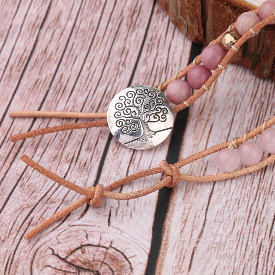Amoria Bracelet – Bracelet Quartz Rose Doré Élégant