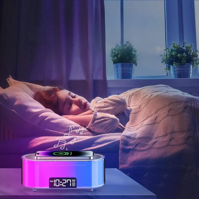 SmartCharge - Station de Charge Sans Fil Élégante avec Réveil