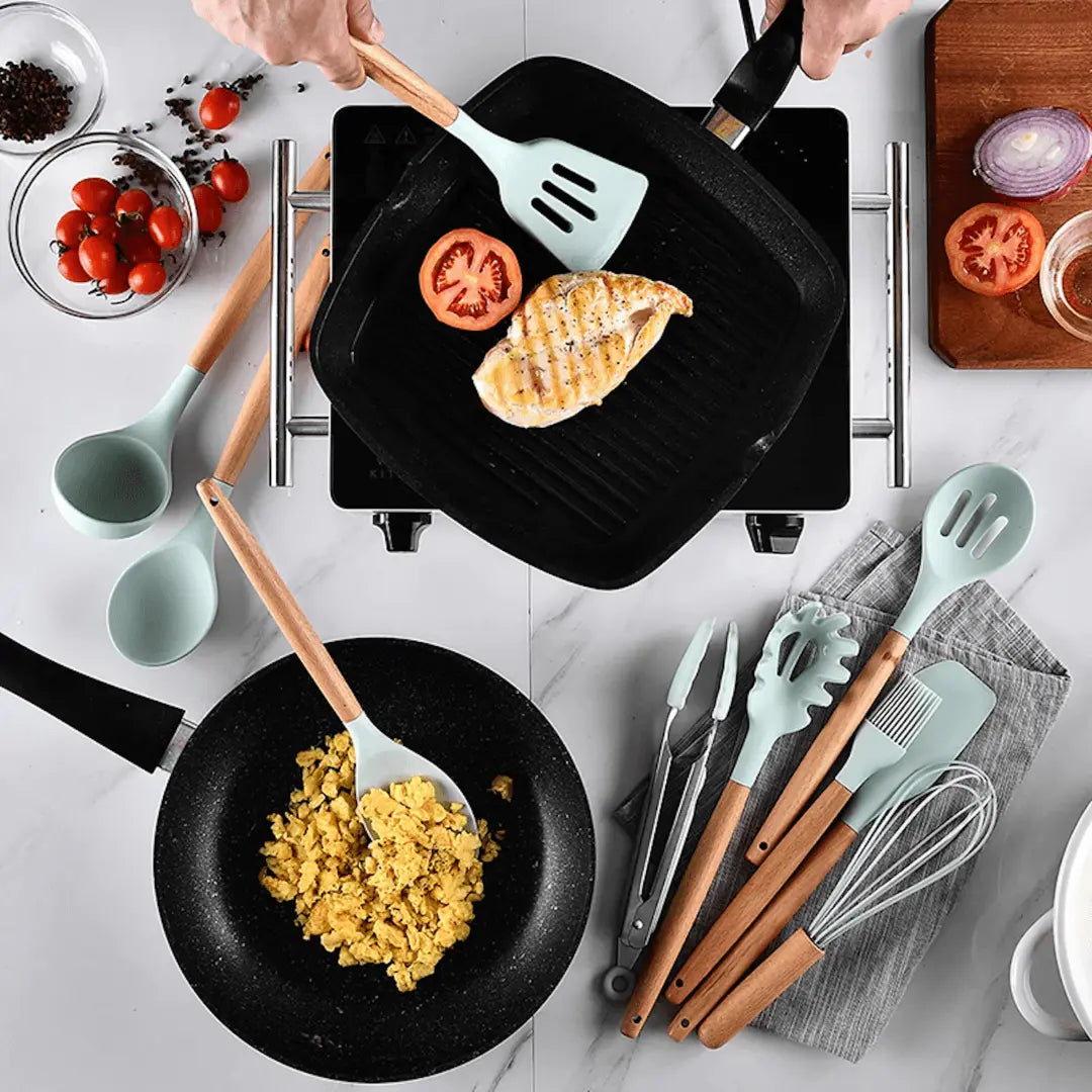 FlexiChef – Set Ustensiles Cuisine Silicone Durables