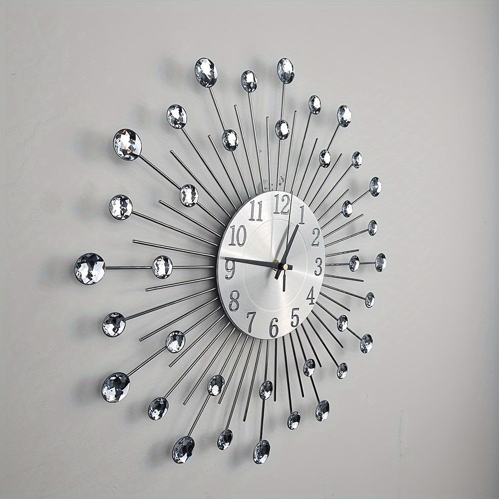LuxeTime Clock - Horloge Murale Elegante a Details en Cristal