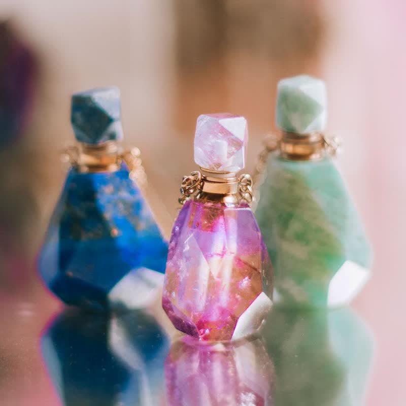 Iris - Collier flacon de parfum en cristal
