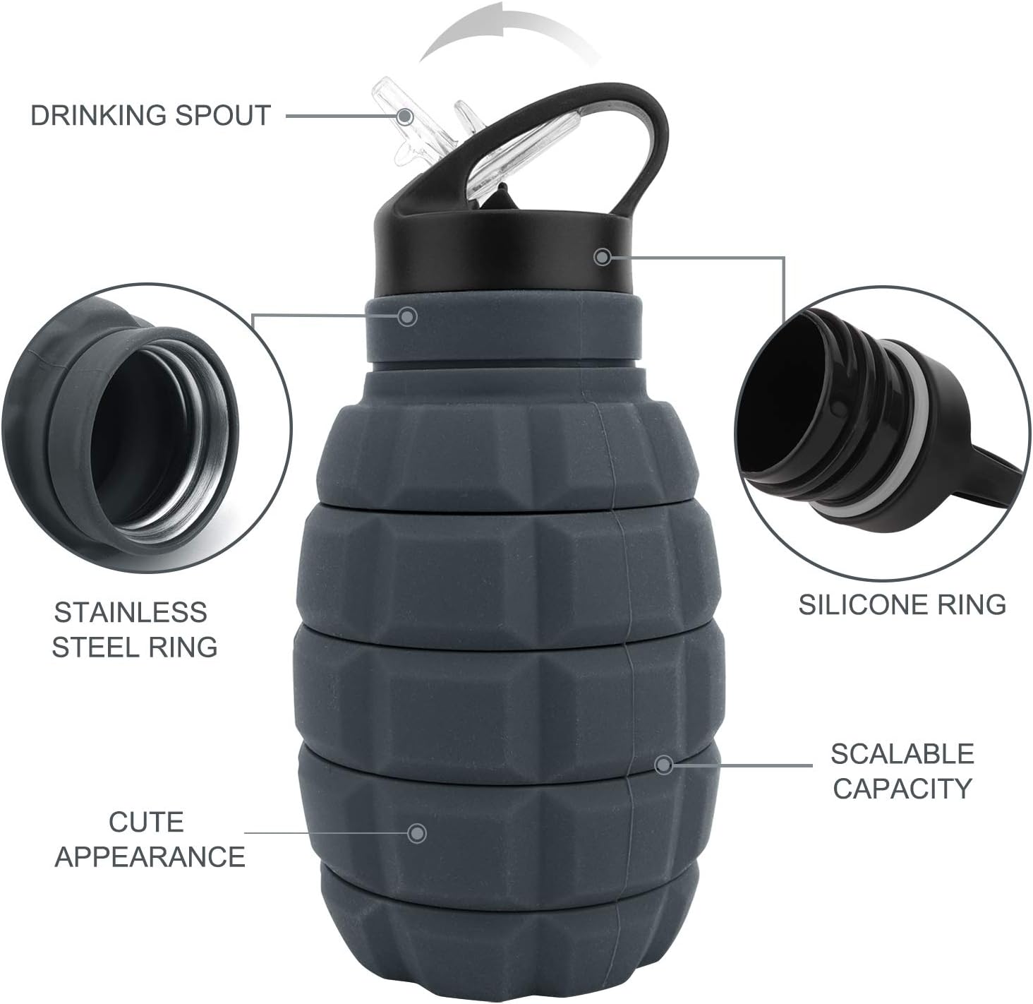 FlexiBottle - Gourde de Voyage Pliable Durable 575ml