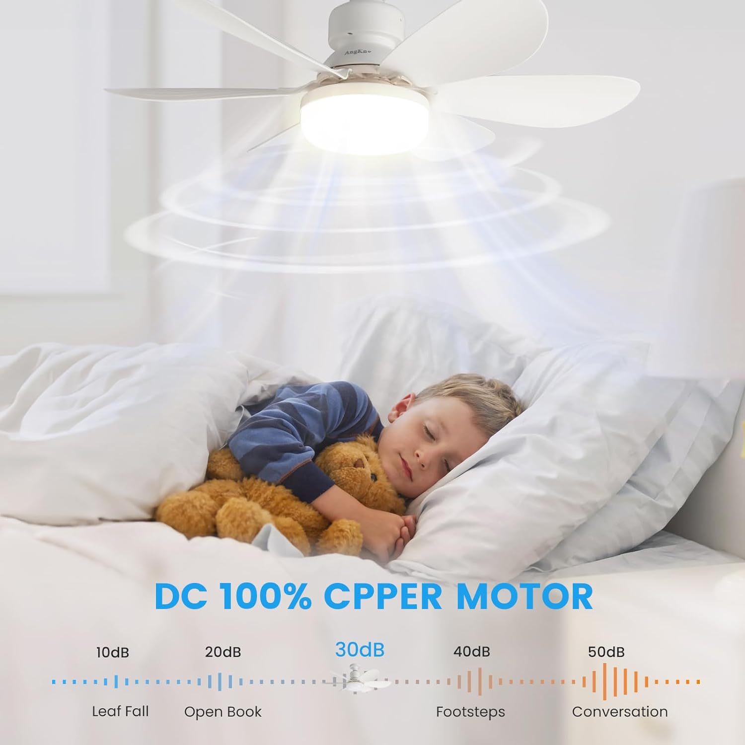 BreezeLight Fan - Ventilateur de Plafond LED Réglable avec Télécommande