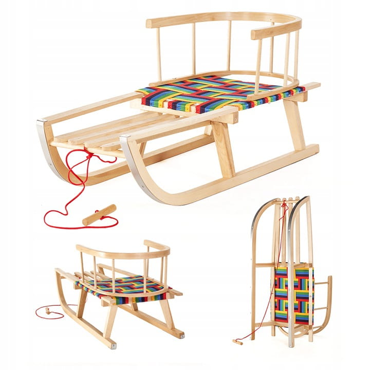 SnowGlide Sled – Luge en Bois avec Dossier Enfant