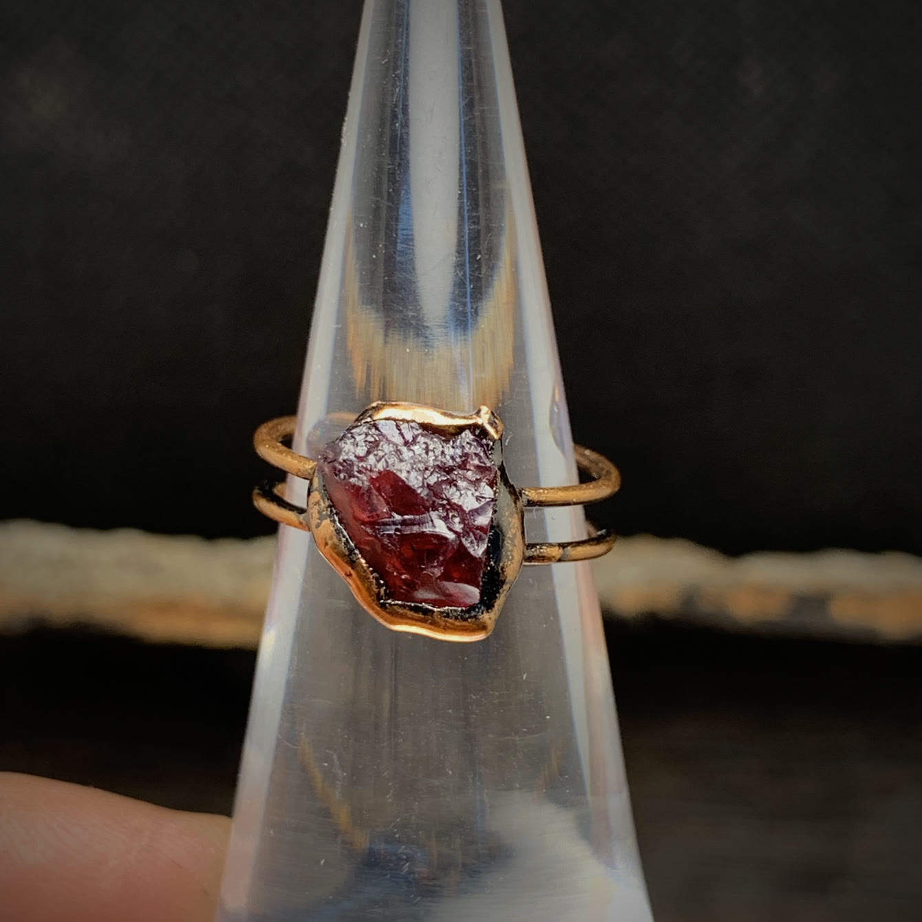Selina - Bague pierre de naissance naturelle brute réglable