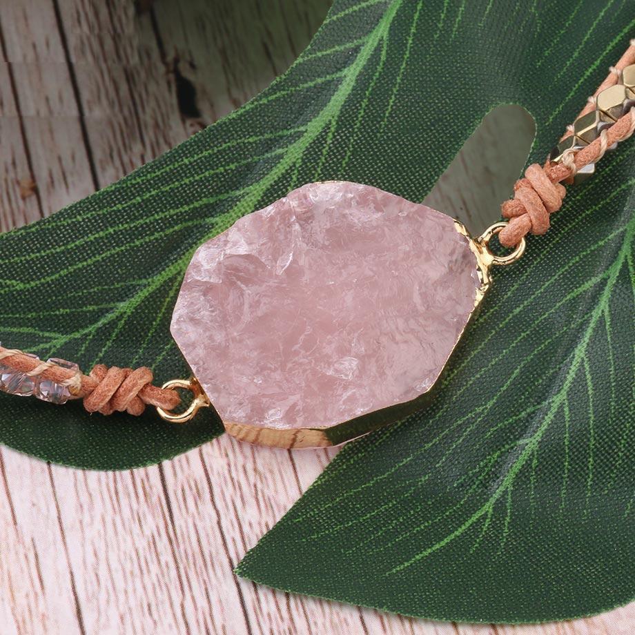 Amoria Bracelet – Bracelet Quartz Rose Doré Élégant