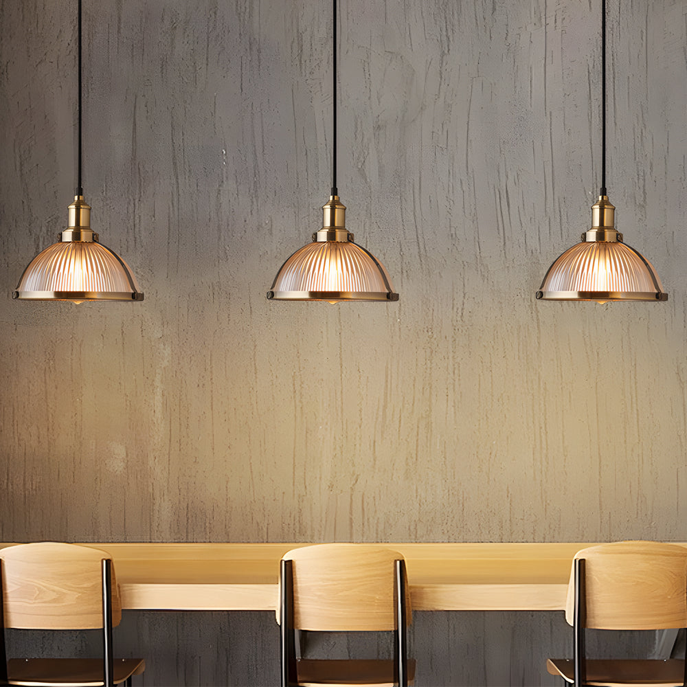 Luméva – Lustre en Verre Strié | Élégance Rétro et Éclat Contemporain