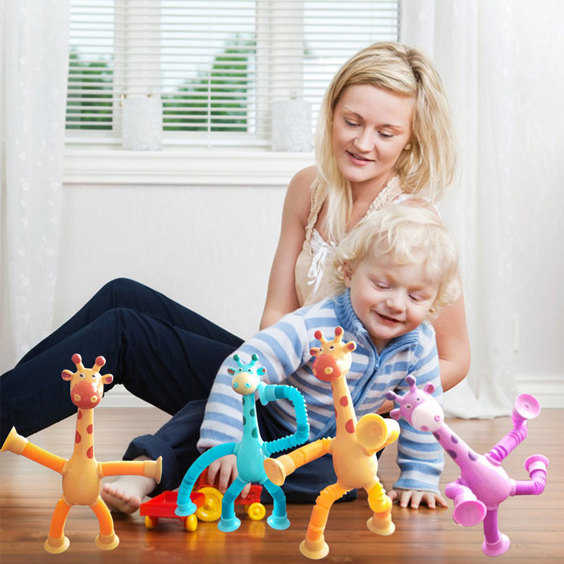 StretchGiraffe - Jouet Flexible à Ventouse pour Enfants